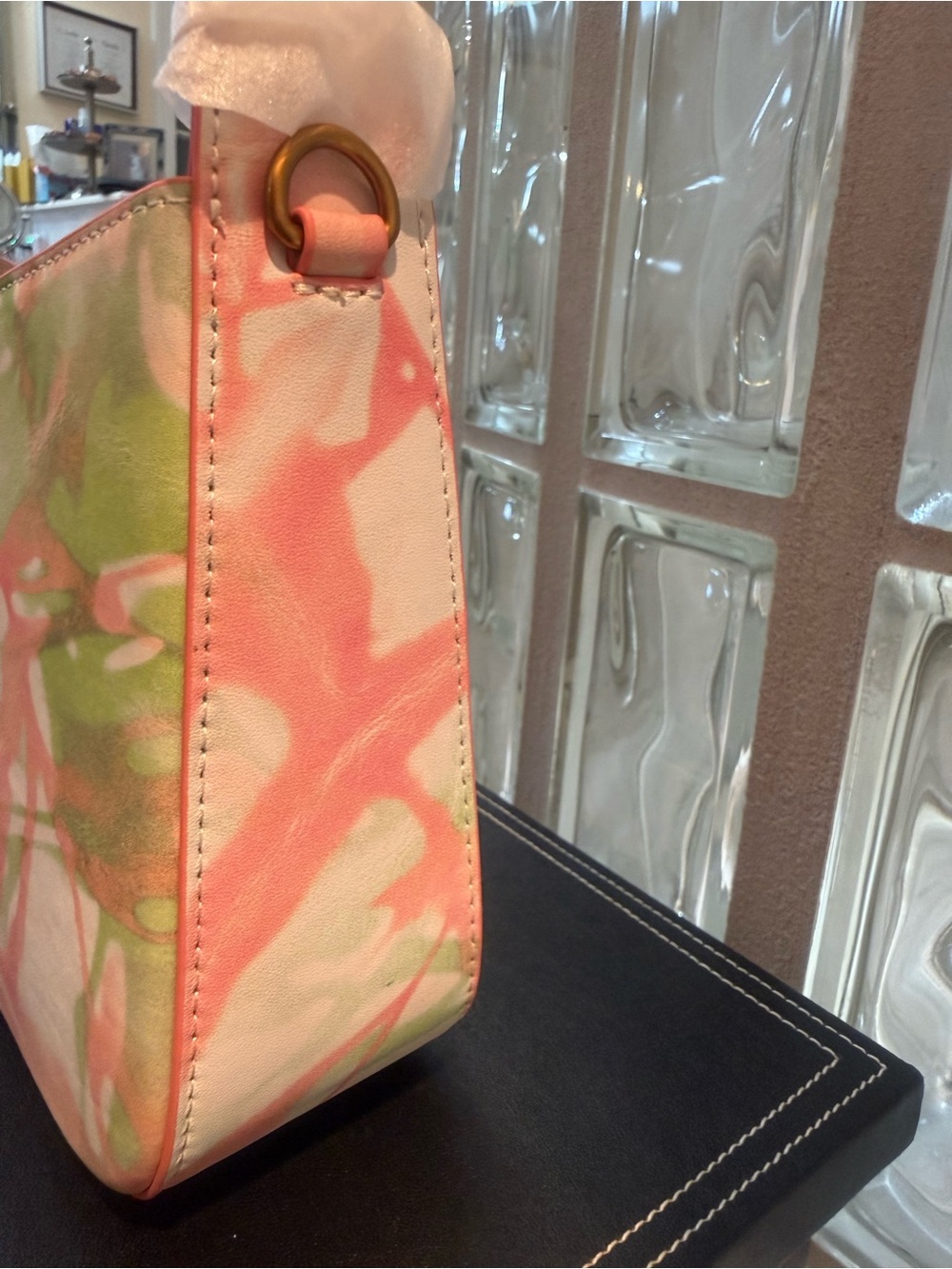Kurt Geiger London "The Bond" All-Leather Tie-Dye Shoulder Bag. NWT. Full Set. - Picture 4 of 17